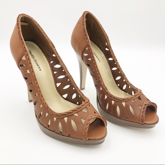DELICIOUS HOT Brown Heels with Vintage - Picture 2 of 6